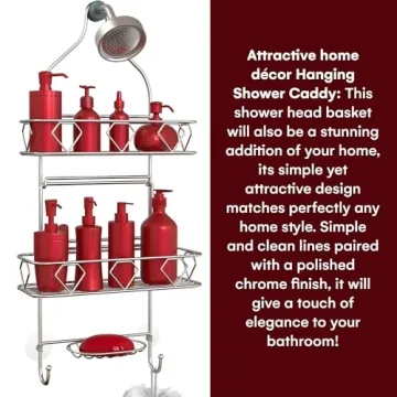Premium Rustproof Hanging Shower Caddy for Bathroom Organization