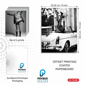 Chic Black and White Fashion Art Prints Set of 4 Unframed