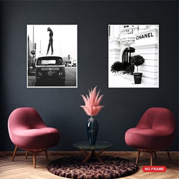 Chic Black and White Fashion Art Prints Set of 4 Unframed