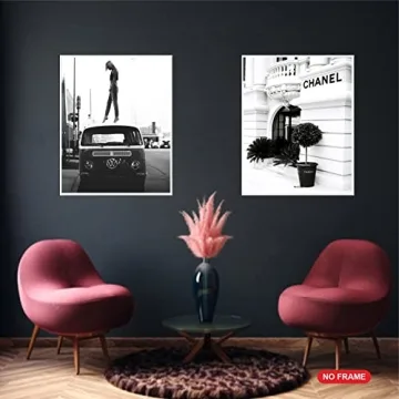 Chic Black and White Fashion Art Prints Set of 4 Unframed