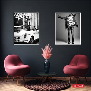 Chic Black and White Fashion Art Prints Set of 4 Unframed