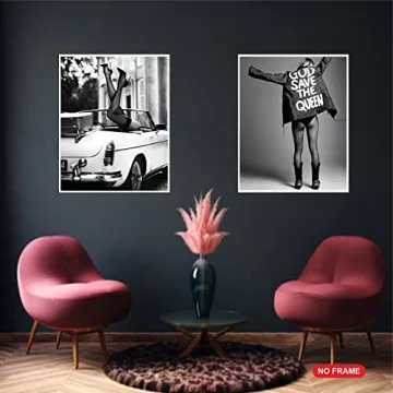 Chic Black and White Fashion Art Prints Set of 4 Unframed