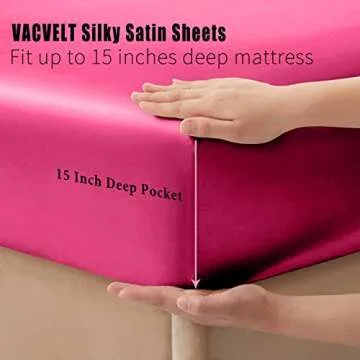 Luxury Hot Pink Satin Sheets Set for Queen Size Beds