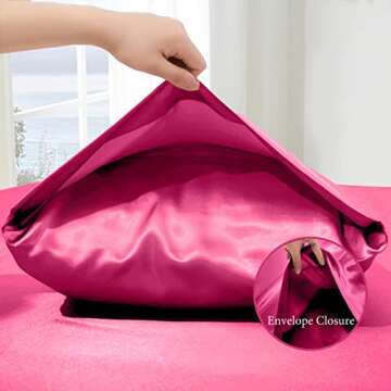 Luxury Hot Pink Satin Sheets Set for Queen Size Beds