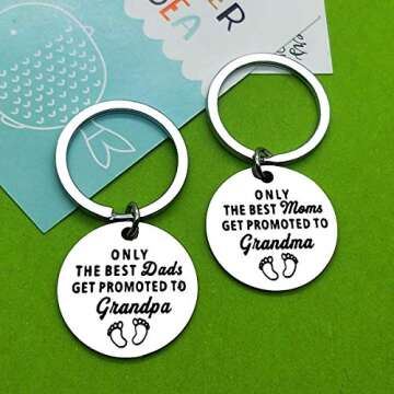 New Grandparents Gift Keychain Grandchild Announcement Gift for Grandma Grandpa to Be Keyring Jewelry New Grandpa and Grandma Gift promoted to grandparents keychain Baby Announcement Gift