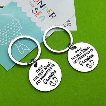 New Grandparents Gift Keychain Grandchild Announcement Gift for Grandma Grandpa to Be Keyring Jewelry New Grandpa and Grandma Gift promoted to grandparents keychain Baby Announcement Gift