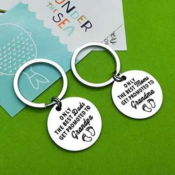 Heartfelt Grandparent Announcement Keychain Set