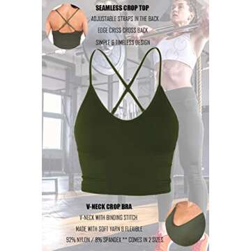 TL Women's Longline Wirefree Sports Bra - Medium Support Padded Crop Cami Workout Yoga Tops RED Small to Medium