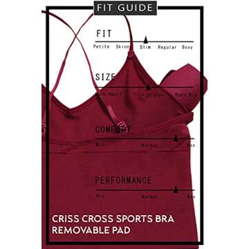 TL Women's Longline Wirefree Sports Bra - Medium Support Padded Crop Cami Workout Yoga Tops RED Small to Medium