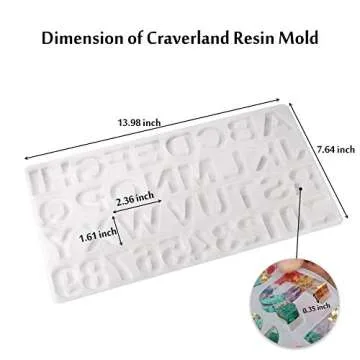 Reversed Alphabet Silicone Resin Mold - Large Number Letter Resin with Star&Moon Casting Mold for Ep...