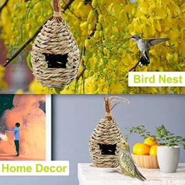 Gute Hummingbird Houses for Outside Hanging, Natural Grass Hanging Bird Hut, Hand Woven Hummingbird ...