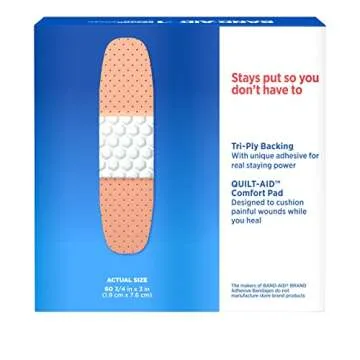 Band-Aid Brand Tru-Stay Plastic Strips Adhesive Bandages for First Aid & Wound Protection, Sterile Individually Wrapped Wound Care Bandages for Minor Cuts & Scrapes, All One Size, 60 ct
