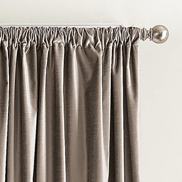 DKNY Curtains Velvet Curtain Panel Pair in Mocha 108"
