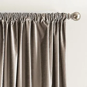 DKNY Curtains Velvet Curtain Panel Pair in Mocha 108"