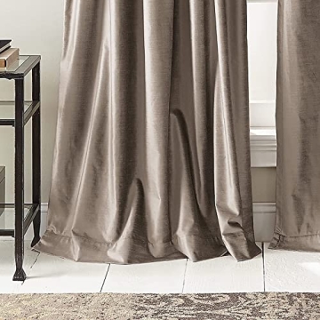DKNY Curtains Velvet Curtain Panel Pair in Mocha 108"