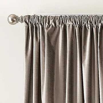 DKNY Curtains Velvet Curtain Panel Pair in Mocha 108"