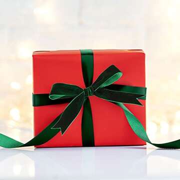 Chuangdi 1 Inch 30 Yard Green Velvet Ribbon for Crafts