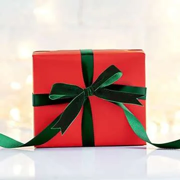 Chuangdi 1 Inch 30 Yard Green Velvet Ribbon for Crafts