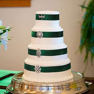 Chuangdi 1 Inch 30 Yard Green Velvet Ribbon for Crafts