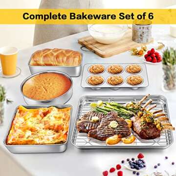 P&P CHEF 6-Piece Baking Set - Stainless Steel Cookware