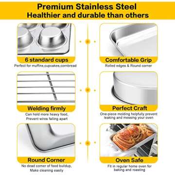 P&P CHEF 6-Piece Baking Set - Stainless Steel Cookware