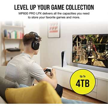 Corsair MP600 PRO LPX 2TB M.2 NVMe PCIe x4 Gen4 SSD - Optimised for PS5 (Up to 7,100MB/sec Sequential Read & 6,800MB/sec Sequential Write Speeds, High-Speed Interface, Compact Form Factor) Black