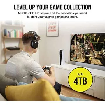 Corsair MP600 PRO LPX 2TB M.2 NVMe PCIe x4 Gen4 SSD - Optimised for PS5 (Up to 7,100MB/sec Sequential Read & 6,800MB/sec Sequential Write Speeds, High-Speed Interface, Compact Form Factor) Black