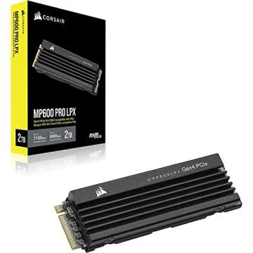 Corsair MP600 PRO LPX 2TB M.2 NVMe PCIe x4 Gen4 SSD - Optimised for PS5 (Up to 7,100MB/sec Sequential Read & 6,800MB/sec Sequential Write Speeds, High-Speed Interface, Compact Form Factor) Black