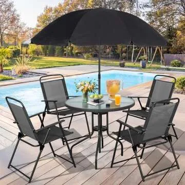 Vongrasig 6 Piece Folding Patio Dining Set: Stylish & Space-Saving Outdoor Furniture