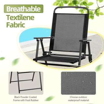 Vongrasig Folding Patio Dining Set for Outdoor Entertaining