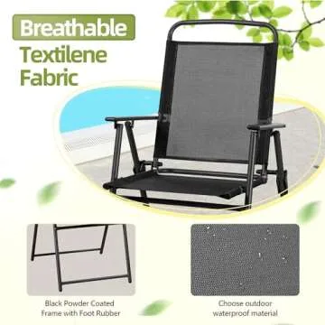 Vongrasig Folding Patio Dining Set for Outdoor Entertaining