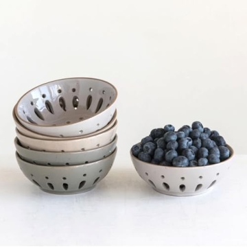 Stylish Stoneware Berry Bowl Set in 3 Elegant Colors