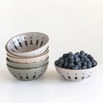 Stylish Stoneware Berry Bowl Set in 3 Elegant Colors