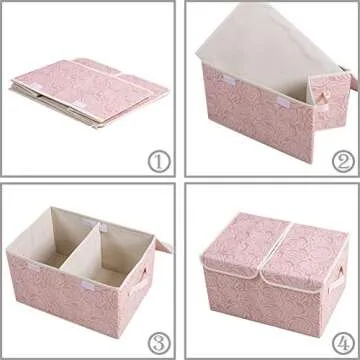 PRANDOM Large Stackable Storage Bins for Home Organization