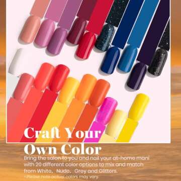 Beetles Gel Nail Polish Set 20 Colors- Fall Gel Polish Red Green Pink Orange Purple Blue Glitter Color Gel with Glossy Matte Top Coat &Base Coat