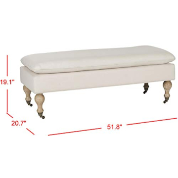 Elegant SAFAVIEH Cream Upholstered Bench for Versatile Decor