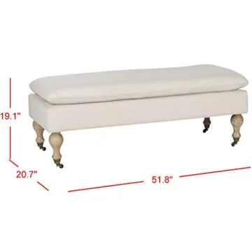 Elegant SAFAVIEH Cream Upholstered Bench for Versatile Decor