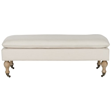 Elegant SAFAVIEH Cream Upholstered Bench for Versatile Decor