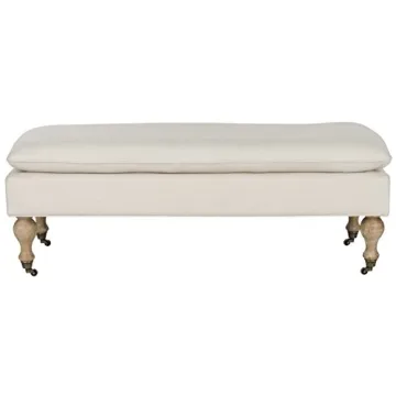 Elegant SAFAVIEH Cream Upholstered Bench for Versatile Decor