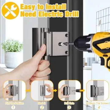 Home Security Door Lock, Upgraded Metal Door Reinforcement Lock, 3" Withstands 800 lbs of Impact for Inward Swing Doors, Defender Security Door Lock, Prevent Unauthorized Entry (Metallic Gray)