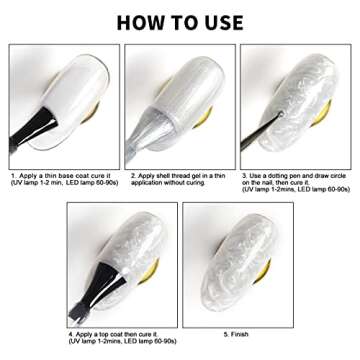 RARJSM Pearl Blue Gel Polish,Pearlescent Gel Nail Polish,Shell Glitter Purple Mermaid Shimmer Iridescent Nail Gel Polish Soak Off LED UV Curing Requires Swirl Thread Effect DIY Manicure Use 7.5ML