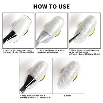 RARJSM Pearl Blue Gel Polish,Pearlescent Gel Nail Polish,Shell Glitter Purple Mermaid Shimmer Iridescent Nail Gel Polish Soak Off LED UV Curing Requires Swirl Thread Effect DIY Manicure Use 7.5ML