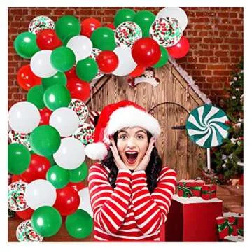 Red Green White Balloon Arch Kit for Festive Parties