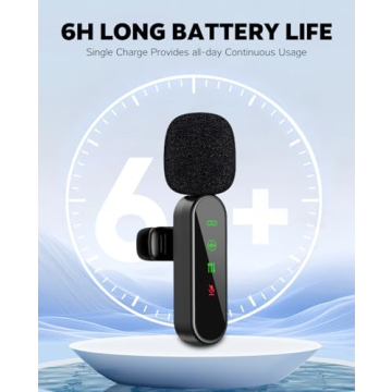 Gicorino Wireless Lavalier Microphone for iPhone and Android