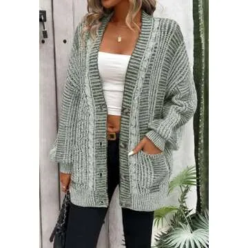 Pink Queen Women's Cozy Open Front Cardigan for Winter