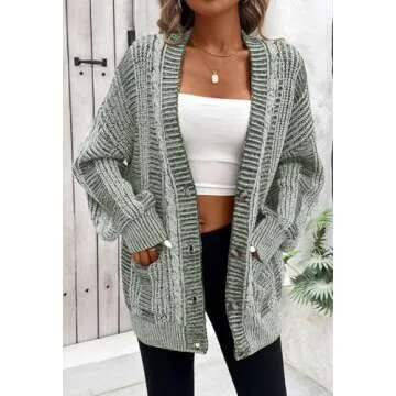 Pink Queen Women's Cozy Open Front Cardigan for Winter