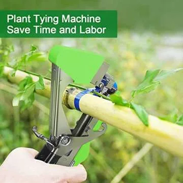 Jajadeal Plant Tying Machine Tool for Grapes, Raspberries, Tomatoes and Vining Vegetables, with 20 Rolls Tapes, 10000pcs Staples and Replacement Blades (Green)