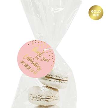 Andaz Press Blush Pink and Metallic Gold Confetti Polka Dots Bachelorette Party Bridal Shower Collec...