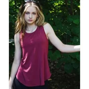 G4Free Racerback Tank Tops for Women Loose Athletic Long Tank Gym High Neck Workout Tops Sleeveless Running Shirt (Burgundy,L)