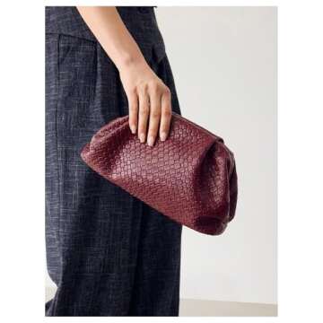 Elegant QWINEE Women's PU Leather Evening Clutch Bag
